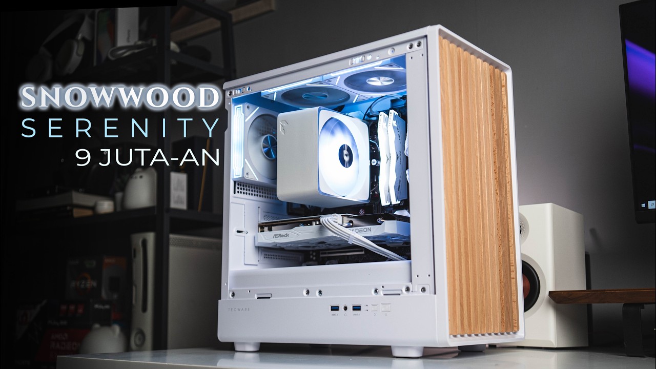 Rakitan PC Ini Menyatu Banget Sama Setup Kerja! | Snowwood Serenity – Putih & Kayu Estetik
