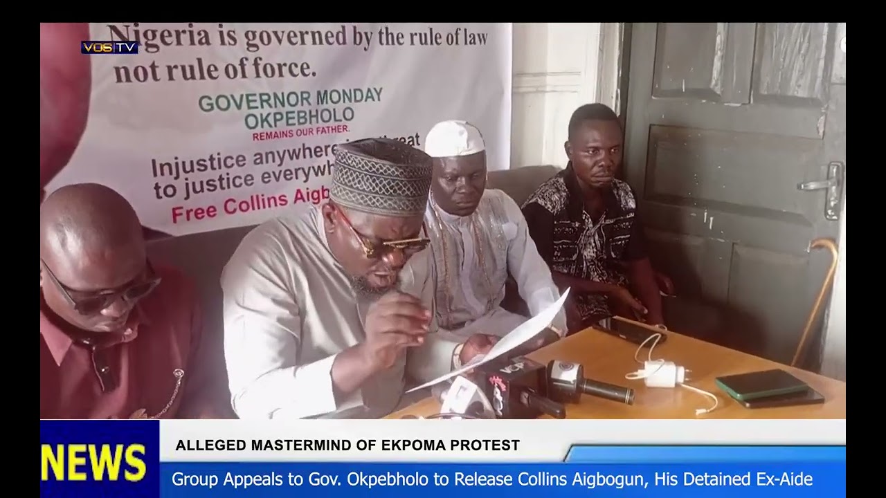 EKPOMA PROTEST: GROUP CALLS FOR THE RELEASE OF COLLINS AIGBOGUN, DETAINED EX-OKPEBHLOLO AIDE