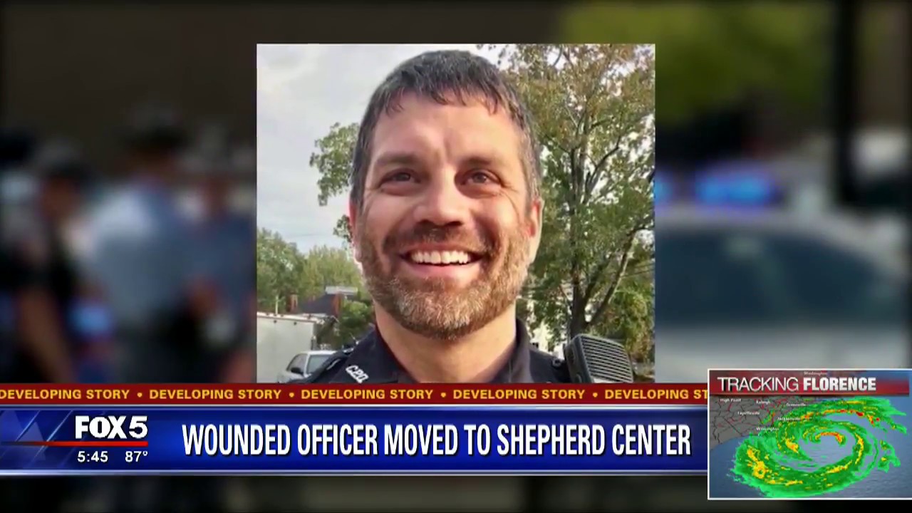 Wounded officer moved to Shepherd Center