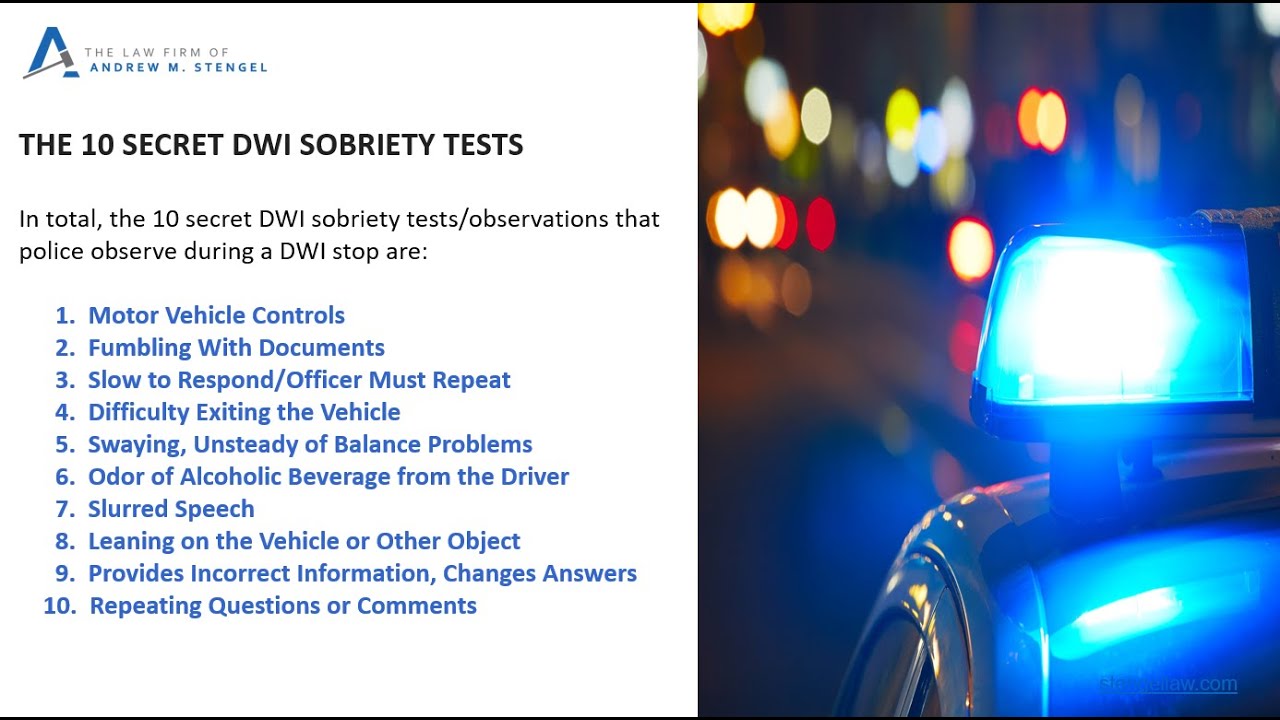 10 Secret DWI Sobriety Tests / DWI and DUI Lawyer NYC / New York