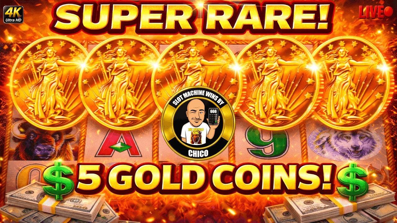 SUPER RARE 5 GOLD COINS on Buffalo Gold