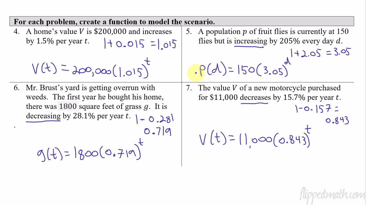 AP Precalculus – 2.5.B Контекст экспоненциальной функции и моделирование данных