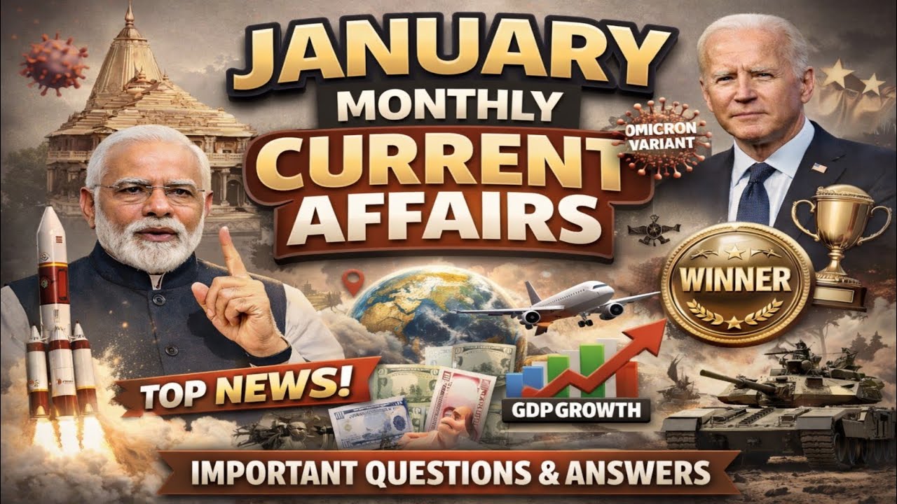 January Monthly Current Affairs 2026  जनवरी करंट अफेयर्स | UPSC, BPSC, SSC Railway के लिए महत्वपूर्ण