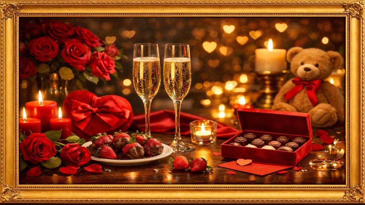 Romantic Background Music | Date Night Piano Ambience 4K | Anniversary & Valentine&rsquo;s Day Ambience