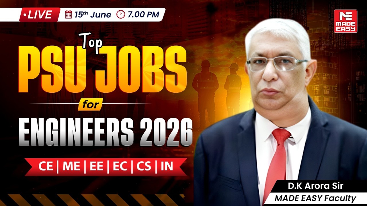 Top PSU Recruitment 2026 for Engineers | Best Government Jobs After Engineering | LIVE!