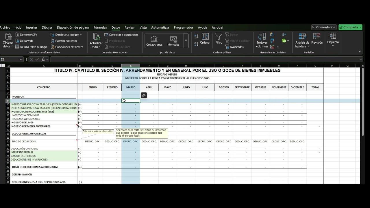 Como calcular ISR e IVA en el régimen de ARRENDAMIENTO mensual | Papel de trabajo