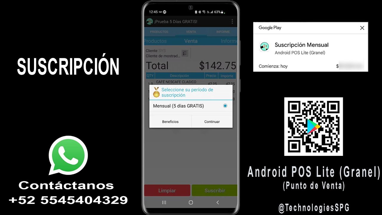 MEJOR Punto de venta ANDROID |DESCARGAR e INSTALARA Android POS Lite Granel Venta Guiada Suscribirse
