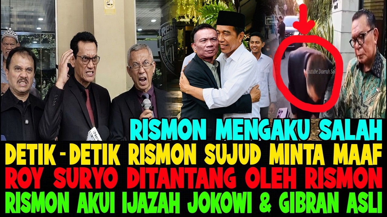 RISMON MENGAKU SALAH..!! DETIK DETIK RISMON AKUI IJAZAH JOKOWI ASLI & MINTA MAAF KE JOKOWI 😂