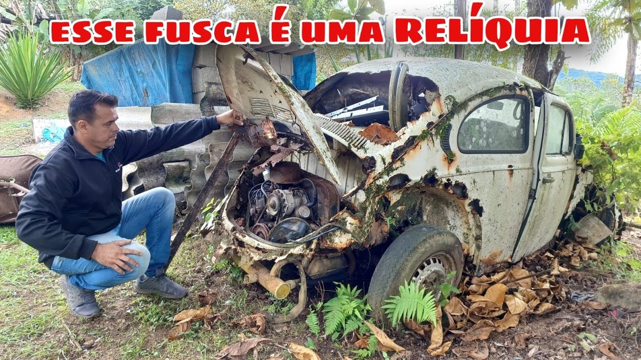 Será que funciona ? Achei um Fusca raridade ainda com motor completo abandonado