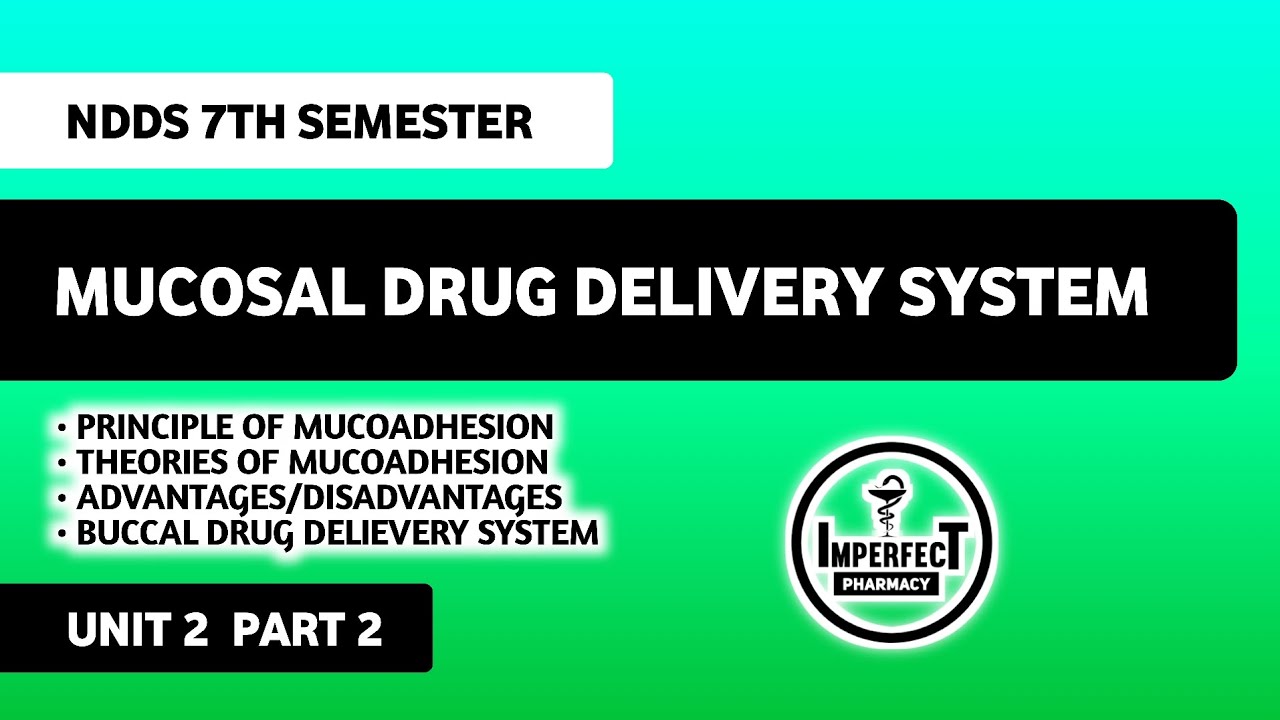 Mucosal Drug Delivery System | Unit 2 NDDS B Pharm 7th Semester 