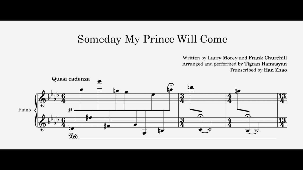 Tigran Hamasyan - Someday My Prince Will Come (Transcription)
