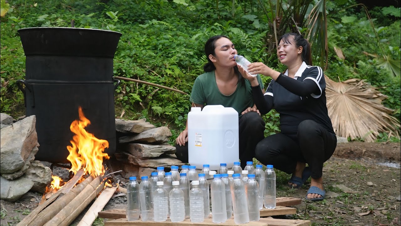 Traditional Vietnamese wine making process, building farm life, SURVIVAL ALONE