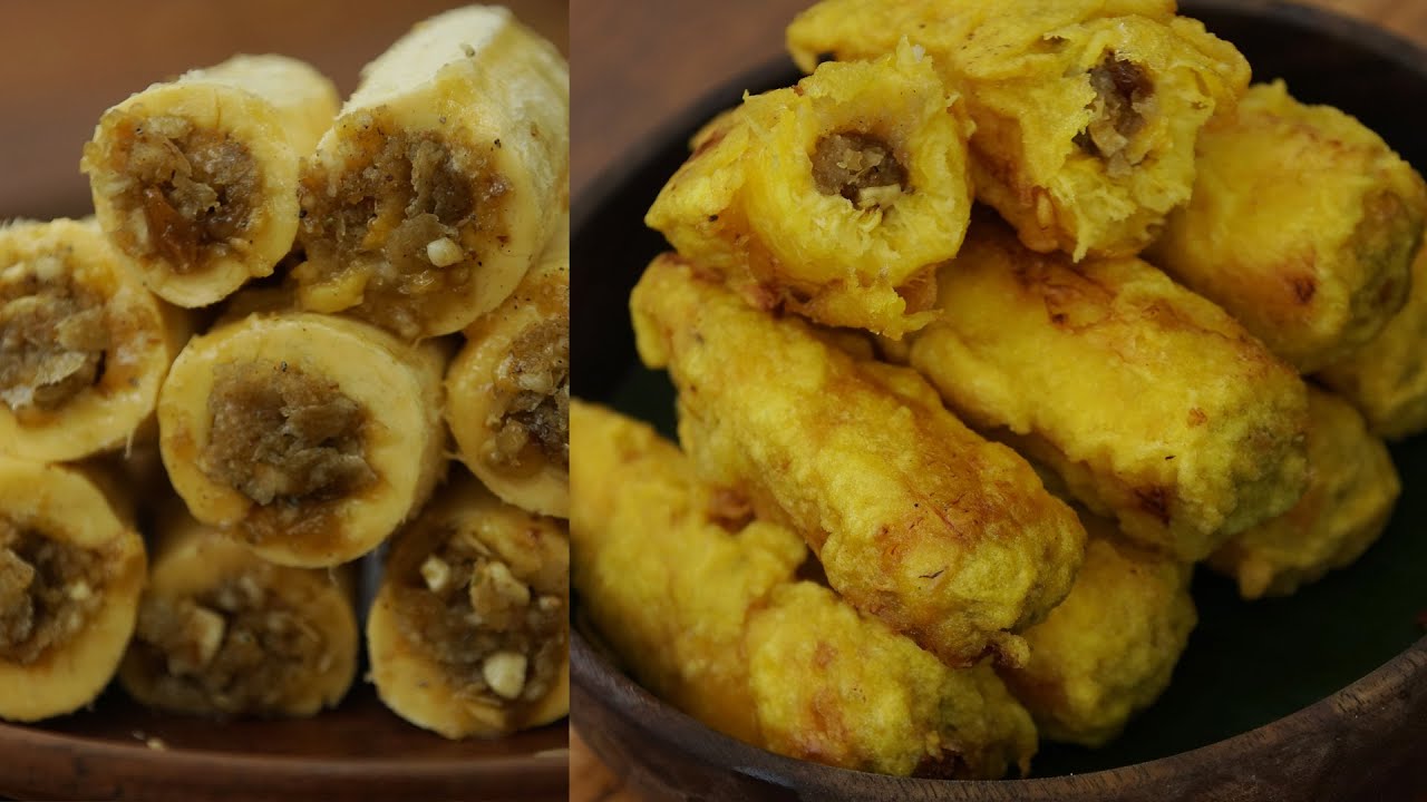 Stuffed Banana Fry Recipe - Pazham Nirachathu