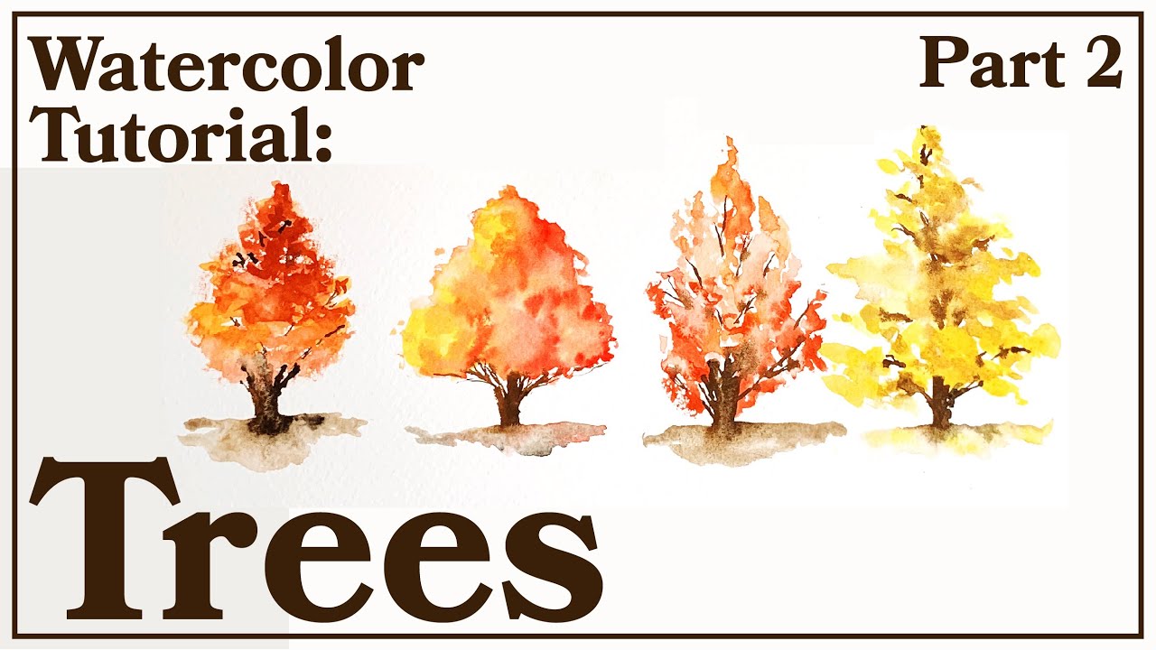 Watercolor Tutorial | Painting Autumn Trees | Part 2
