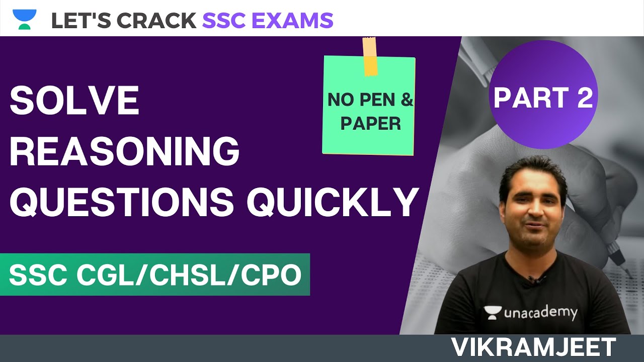 Solve Reasoning Questions Quickly (No Pen & Paper)  | SSC CGL/CHSL/CPO | SSC Exams 2020/2021/2022