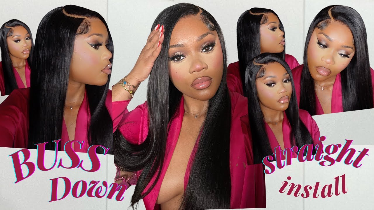 SLEEK STRAIGHT CLOSURE GLUELESS WIG INSTALL ft Tinashe Hair