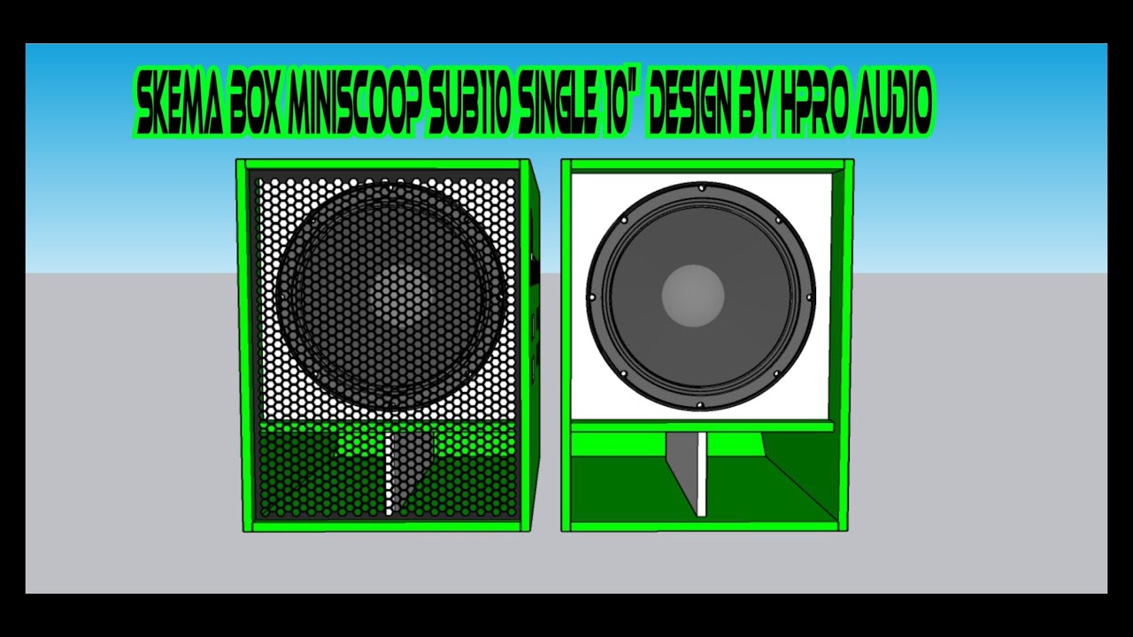 SKEMA [PLAN] BOX SPEAKER MINI SCOOP SUB110 SINGLE 10INCH box dangdut