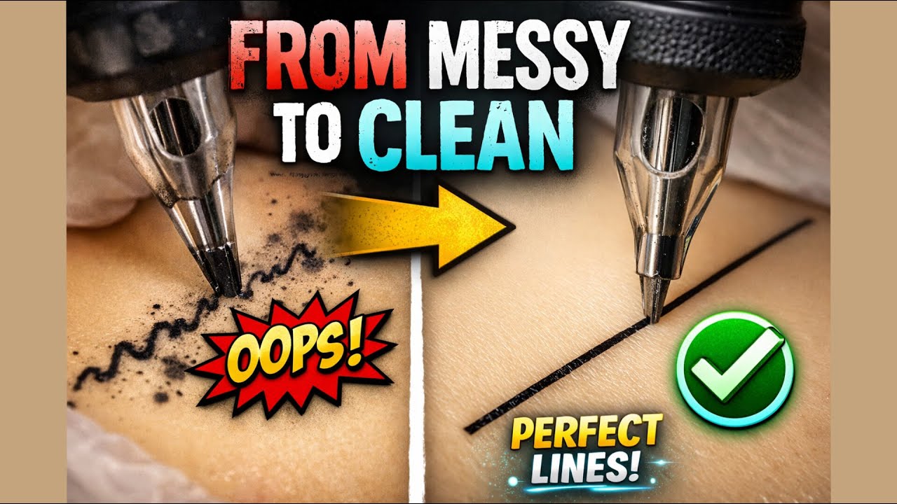 From Messy to Clean Tattoo Lines | Linework Practice on Fake Skin