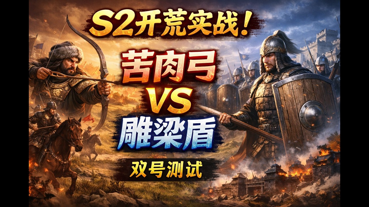 S2开荒实战直播｜双号开荒：苦肉弓 vs 雕梁盾 全程实战教学