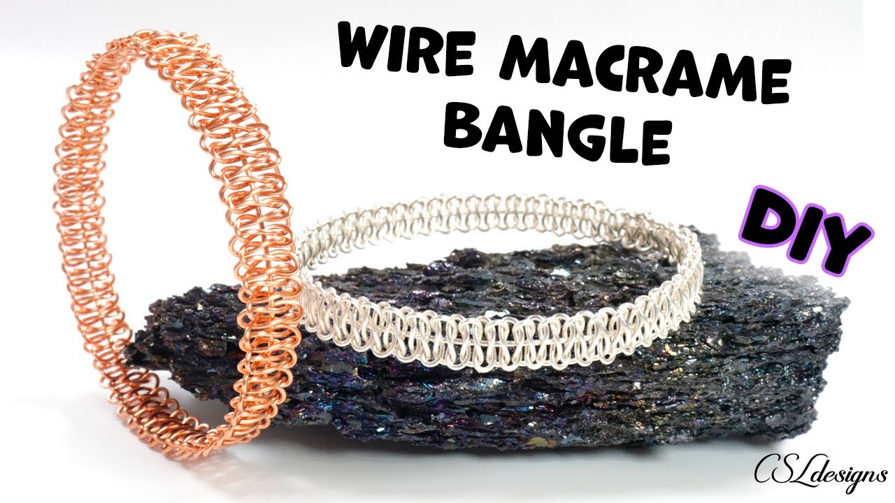 Quick and Easy Unisex Wire Macrame Bangle Tutorial ⎮ Using square knot only! 😄