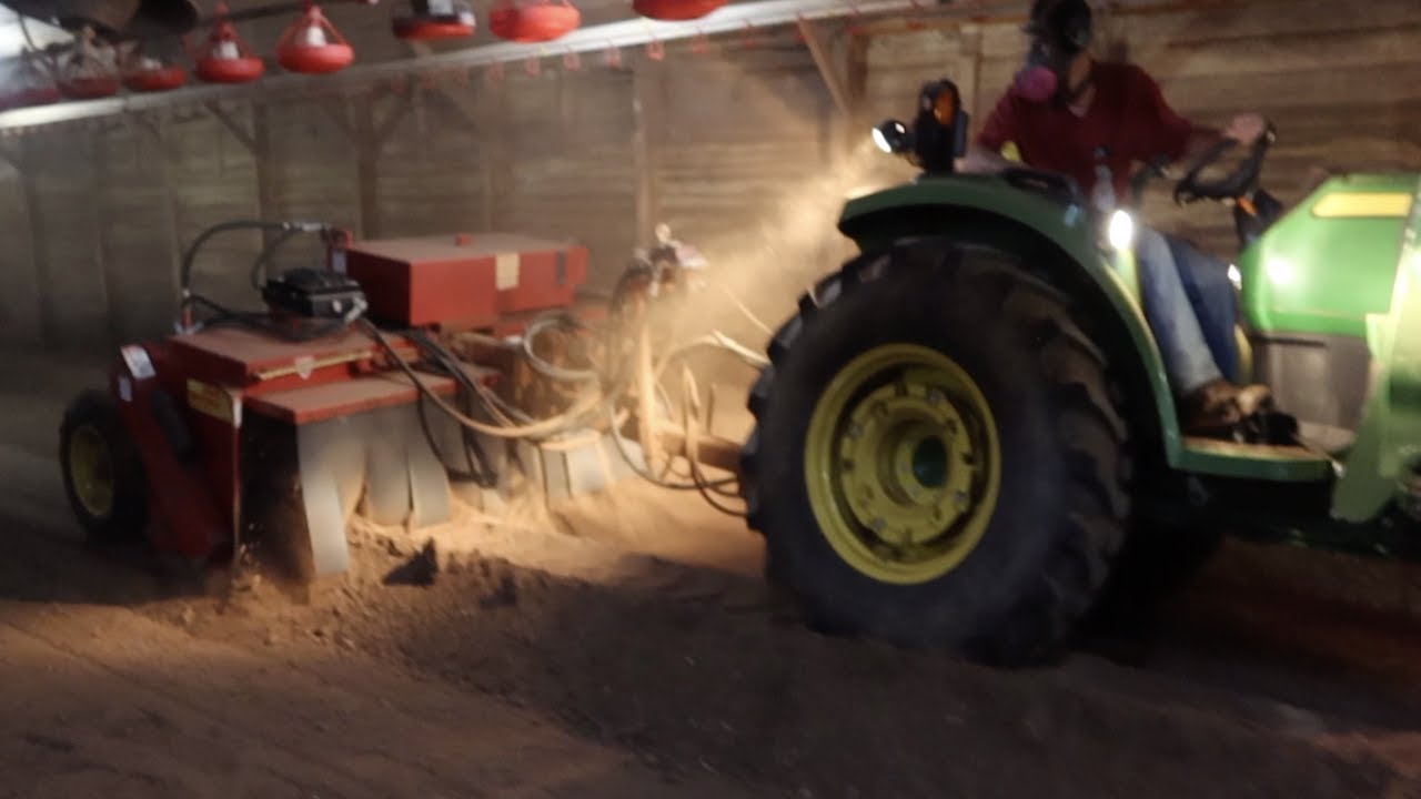 Leveling Chicken Litter Windrows | Lewis Brothers Windrower & Hydraulic Box Blade