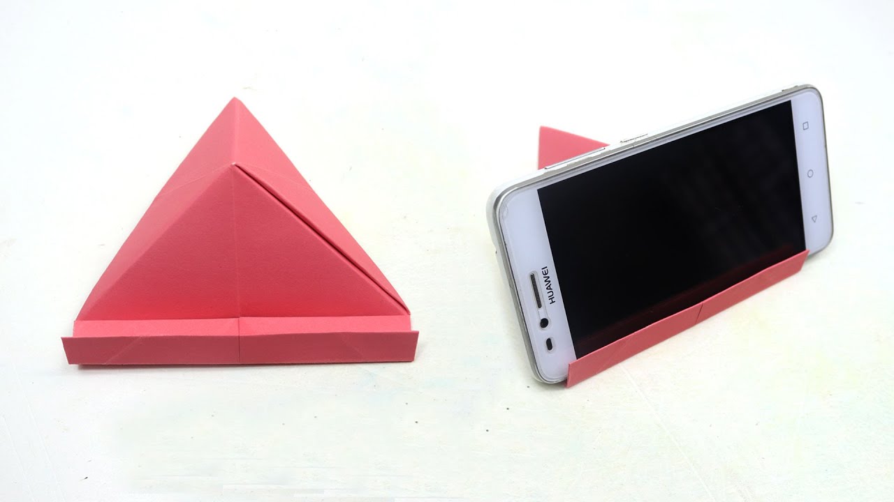 How To Make Paper Mobile Stand Without Glue - DIY Origami Phone Holder