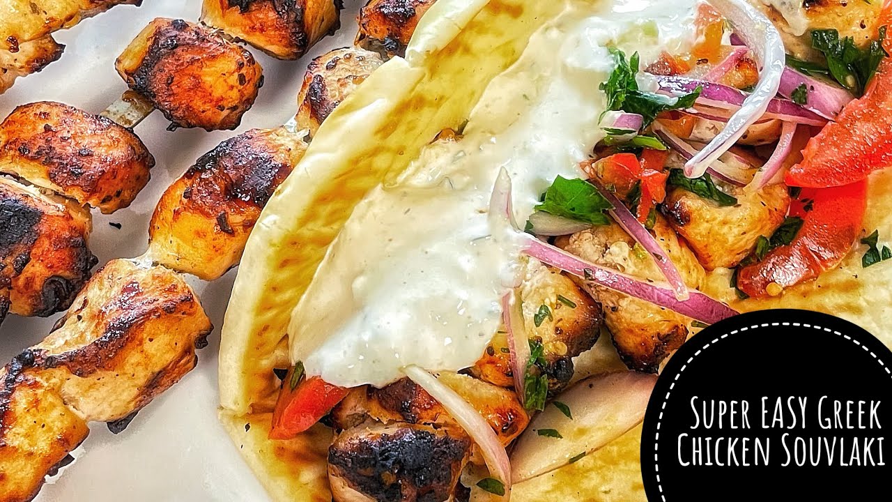 Greek chicken Souvlaki Recipe | Tzatziki Sauce Recipe