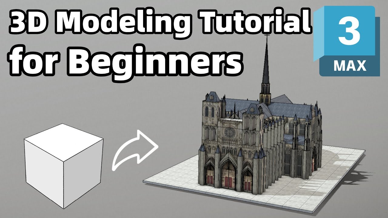 3ds Max Tutorial | Create Amiens Cathedral from a Cube | Full Modeling Process