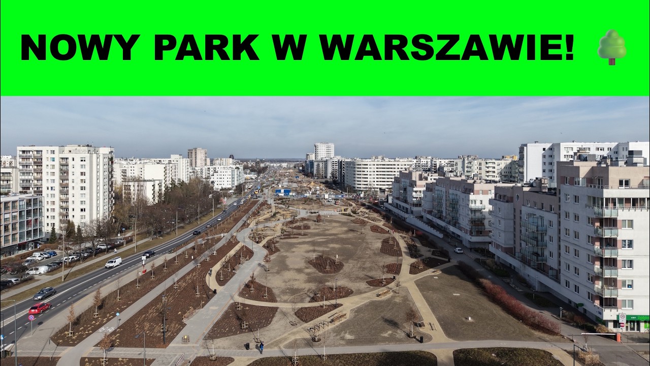 Park linearny nad POW na Ursynowie – przelot dronem nad nową zieloną przestrzenią Warszawy