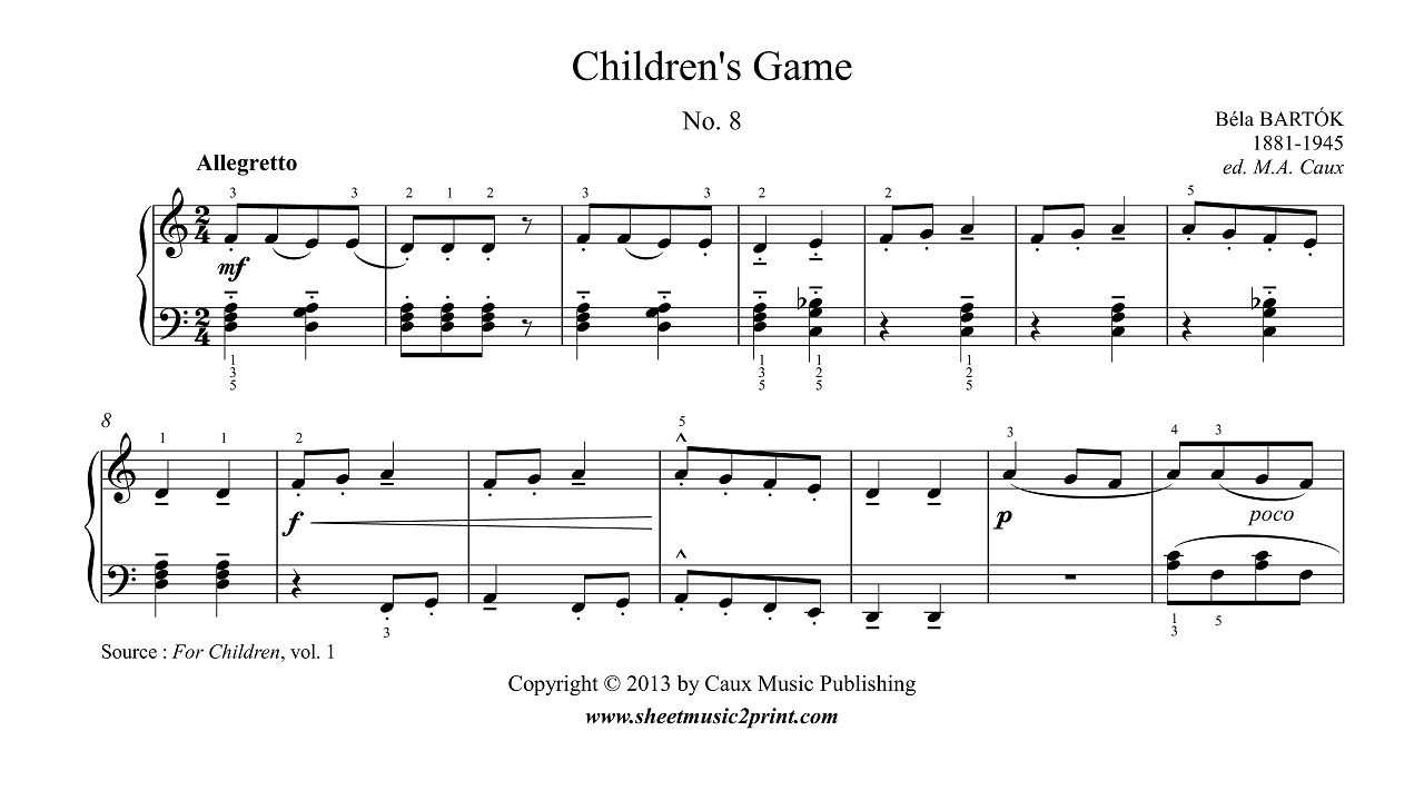 Bartok : Children's Game, No. 8