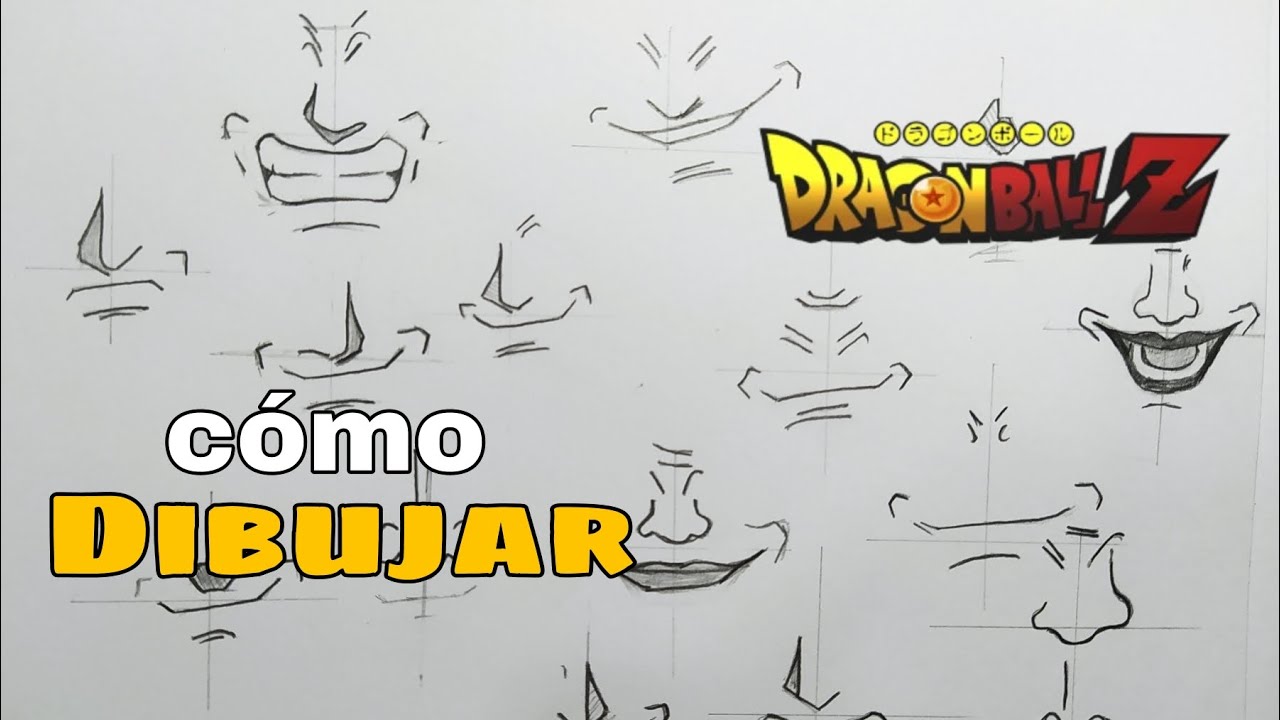 como dibujar estilo dragón ball, nariz y bocas explicado de una manera muy fácil