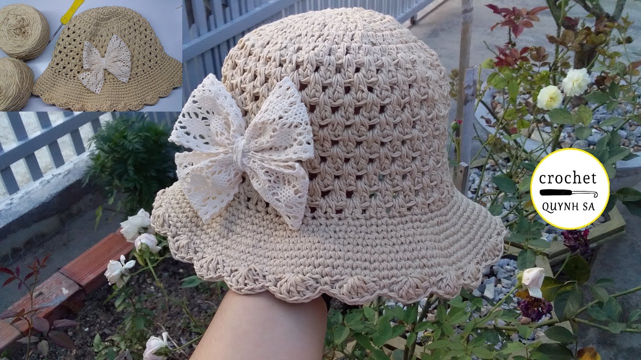 How to #Crochet cotton baby sun #hat / Hướng dẫn #móc #mũ cotton cho bé gái 3-4 tuổi