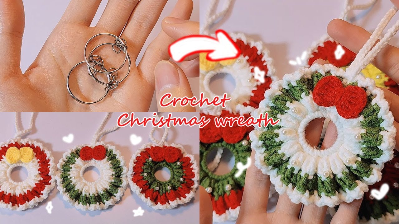 Crochet Christmas Wreath Decoration- Simple and Friendly || Móc Vòng Nguyệt Quế Giáng Sinh Đơn Giản