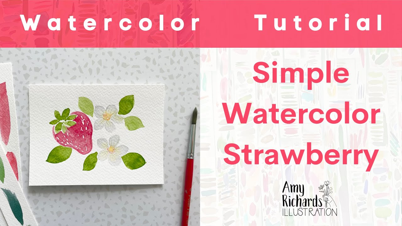Simple Watercolor Strawberry Tutorial