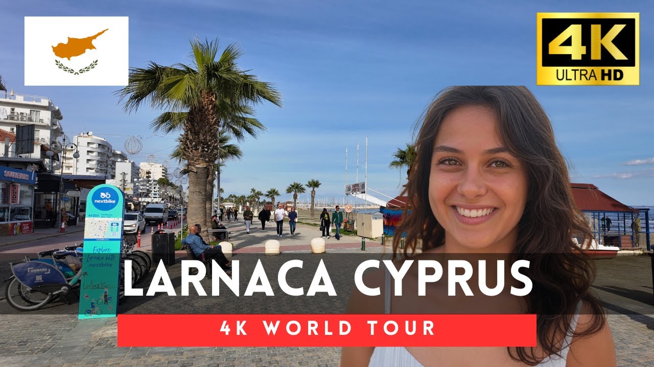 🇨🇾Larnaca, Cyprus Walking Tour - 4K Downtown tour｜Dec 2024