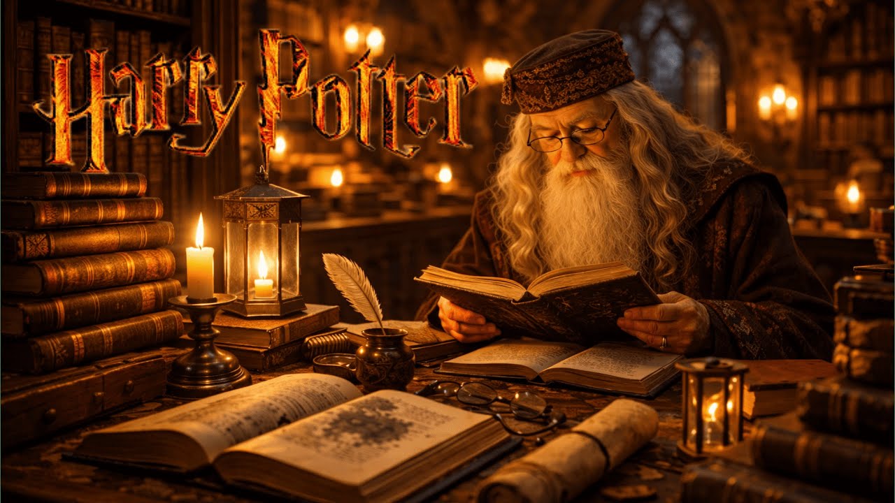 You’re Sitting in the Hogwarts Library While a Wizard Reads Nearby (2 Hours)