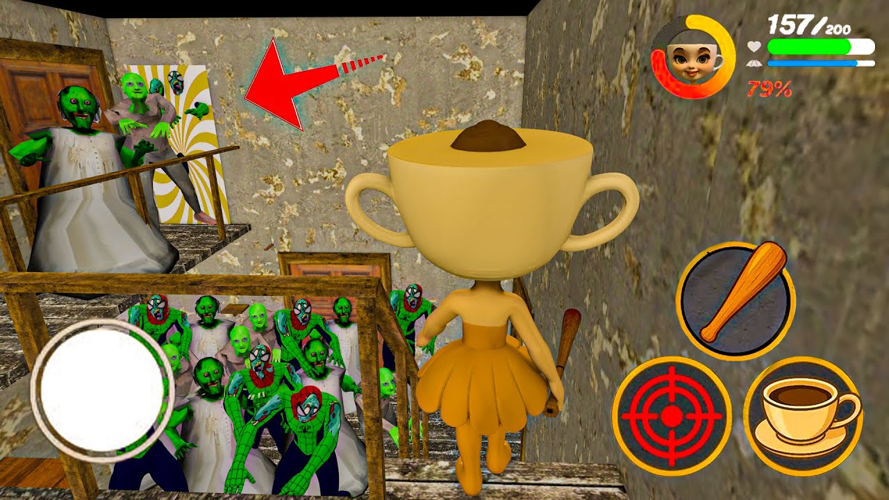 Playing as SpiderMan x Granny x Grandpa Game Doll Ballerina Cappuccina in Granny House