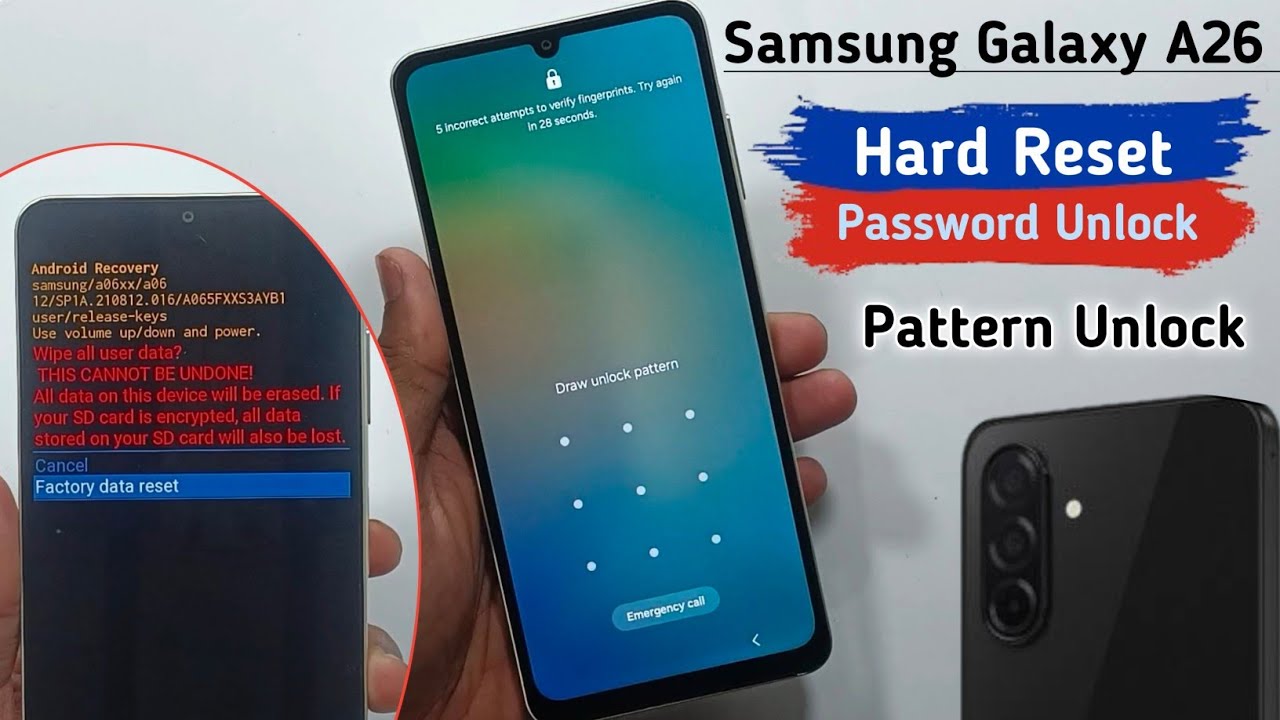 How To Hard Reset Samsung Galaxy A26 5g - Reset Screen Lock Pattern Pin Password Fingerprint