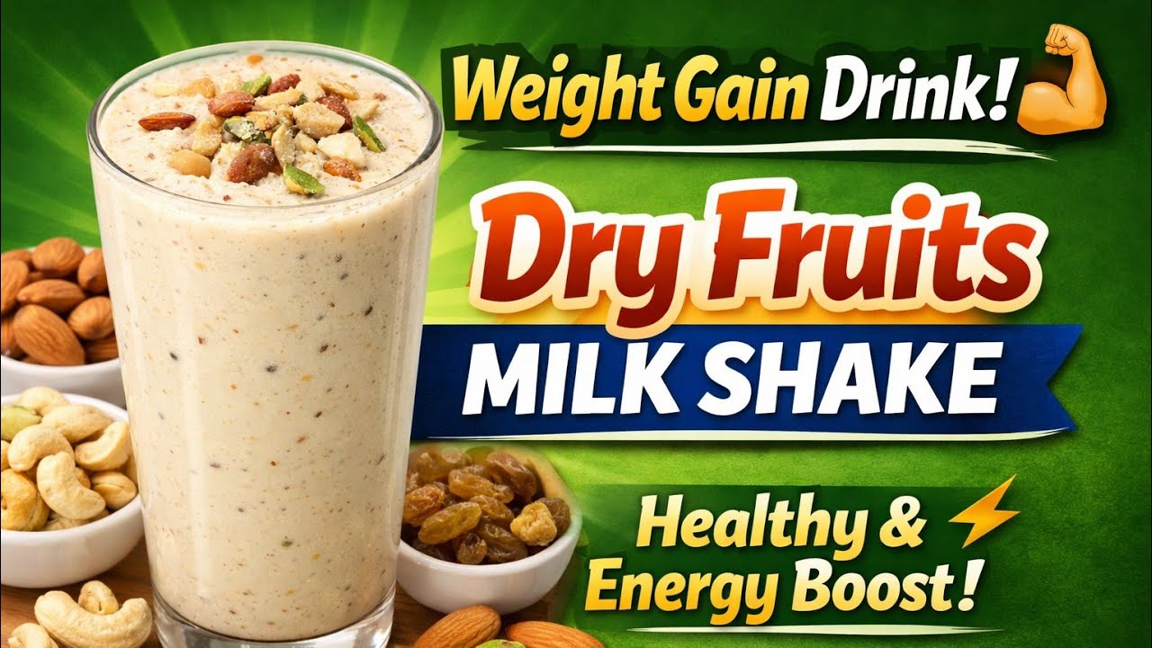 Weight Gain Special Dry Fruits Milk Shake | Healthy Breakfast Drink