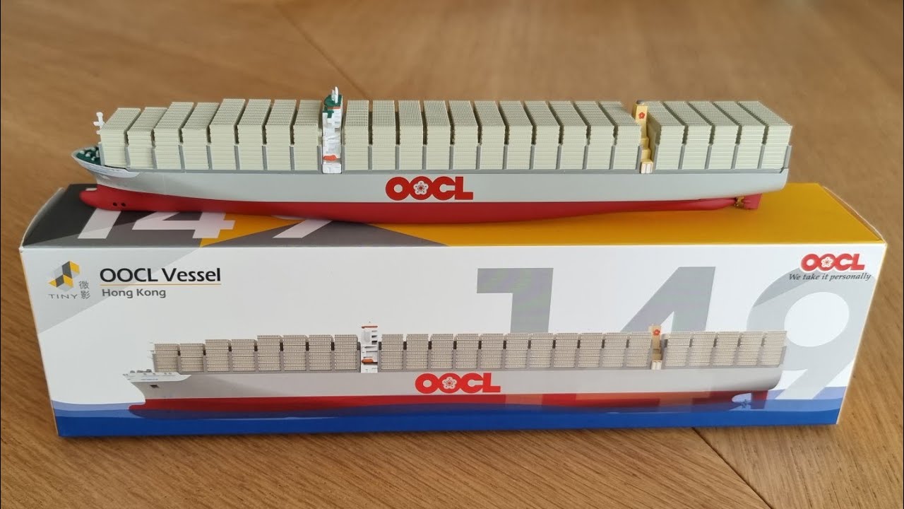 Tiny HK OOCL vessel container ship 1/2000 unboxing and review 