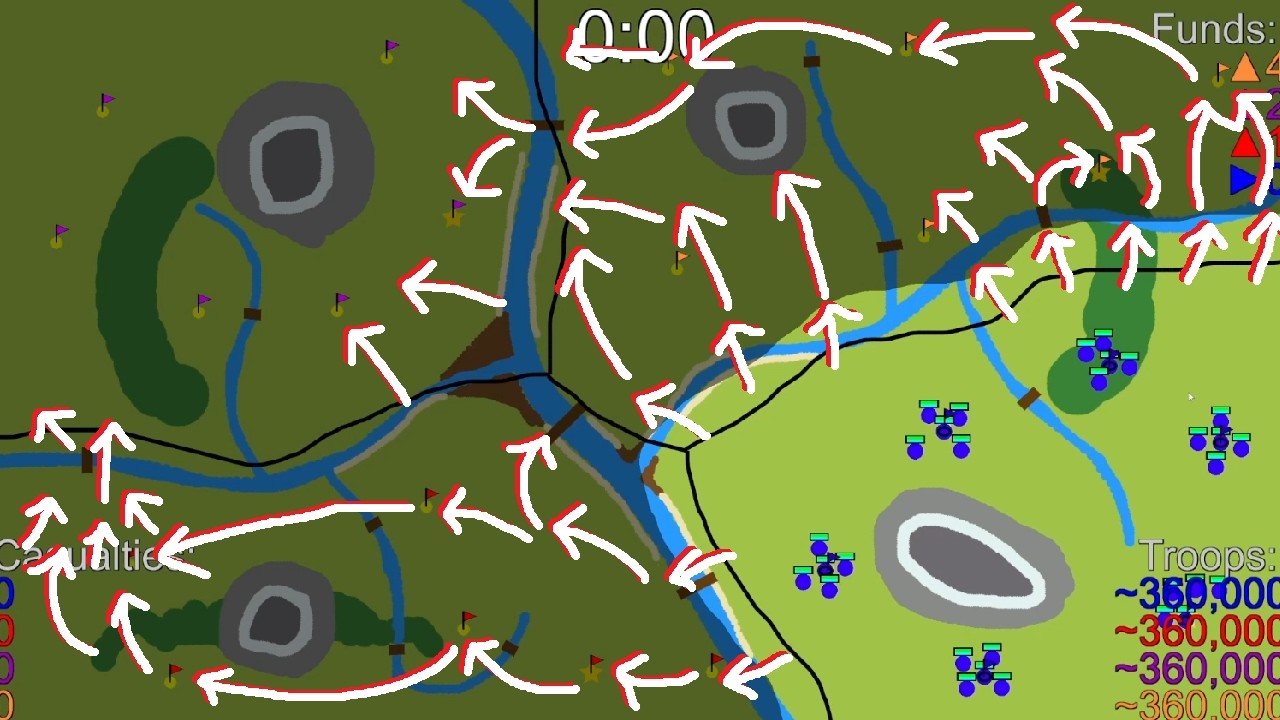 War Of Dots - Custom Map Of River Creek Crossing Playing As Bottom Right