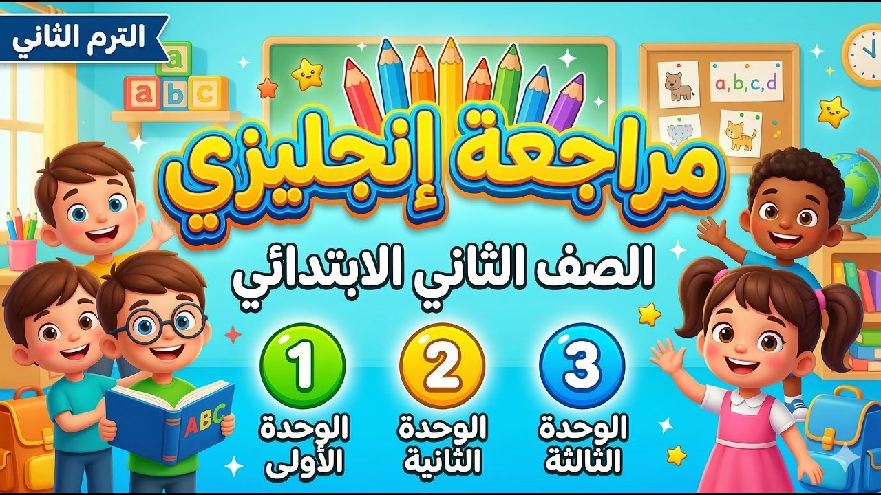 مراجعة إنجليزي الصف الثاني الابتدائي | الترم الثاني | الوحدة الأولى والثانية والثالثة online