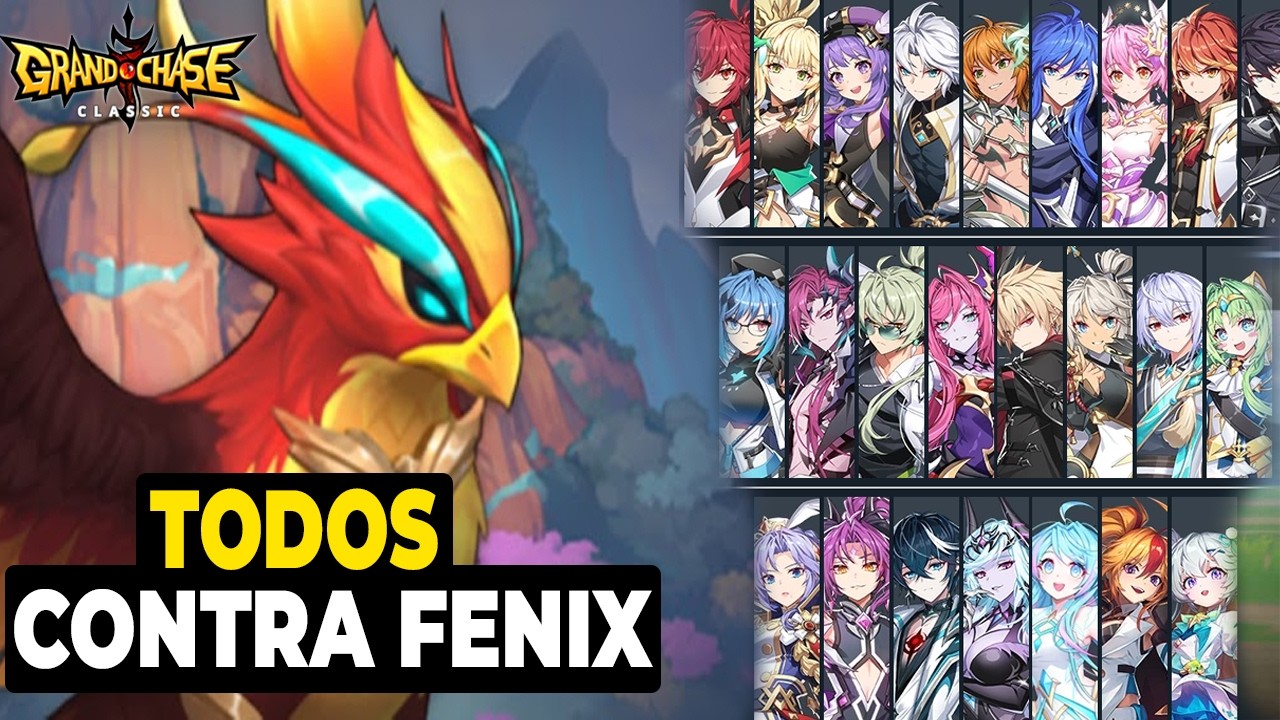 Todos Personagens Contra a Fênix do Santuário das Bestas Divina l Grand Chase Classic