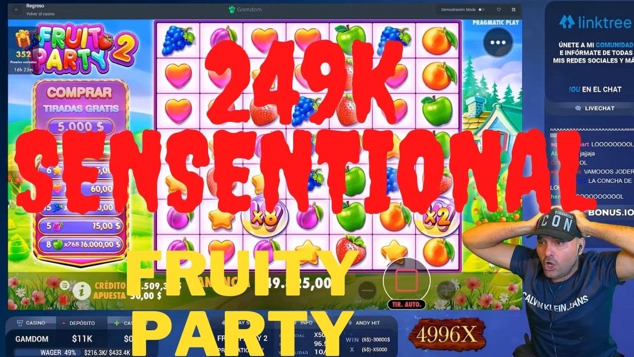 SUPER $250K  MAX WIN ON FRUIT PARTY 2 SLOT