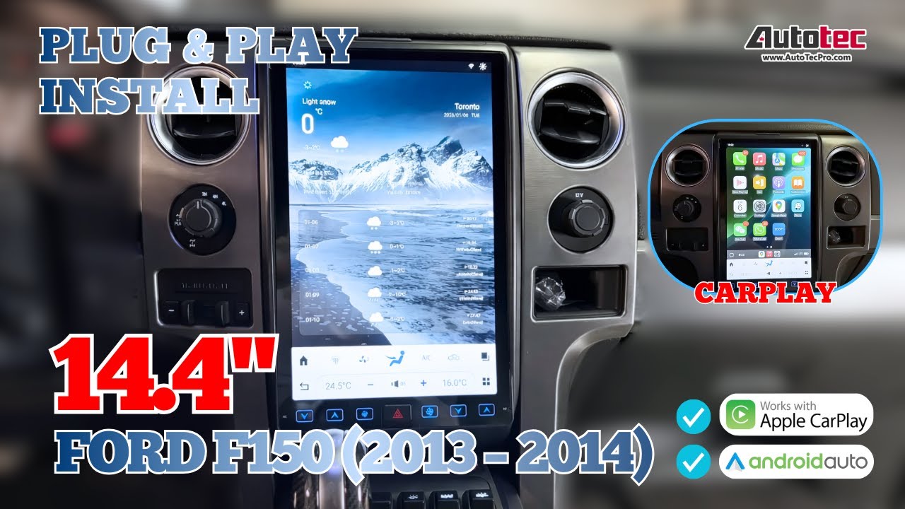 Ford F150 (2013 – 2014) 14.4″ IPS QHD 2K Touch-Screen Android Navigation System (SYNC 2)