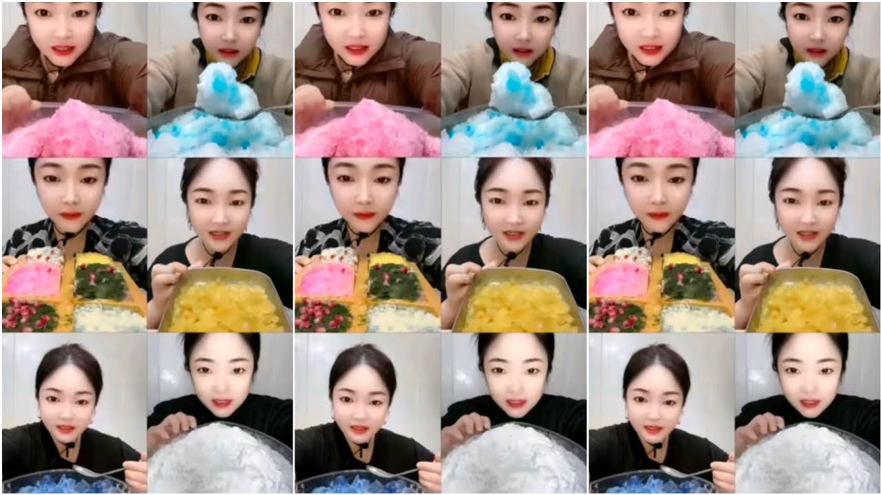 ||ONLY BITES|HER COLOURFUL POWDER SHAVED ICE EATING||