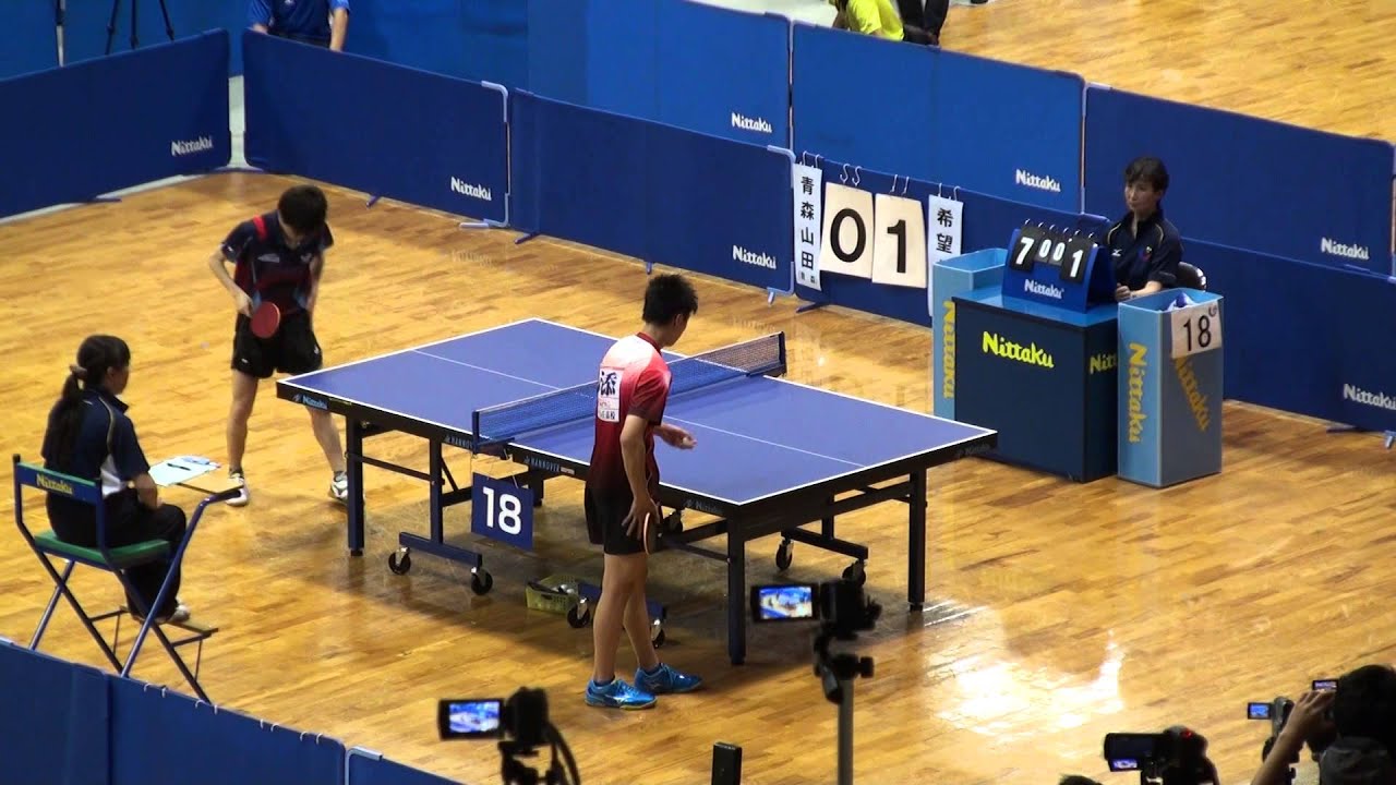 2013 卓球 インターハイ 団体決勝 第2シングル 1/3 [手ぶれ注意]