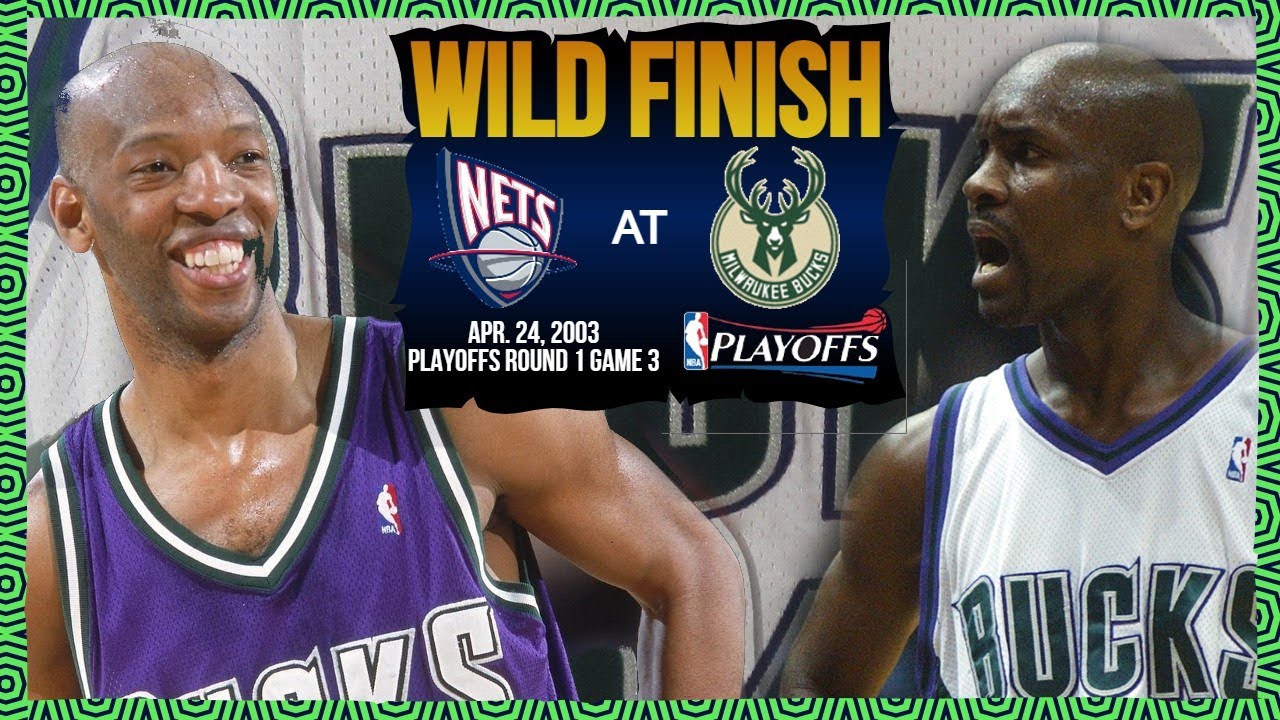 New Jersey Nets at Milwaukee Bucks - 2003 Playoffs Game 3 - WILD FINISH