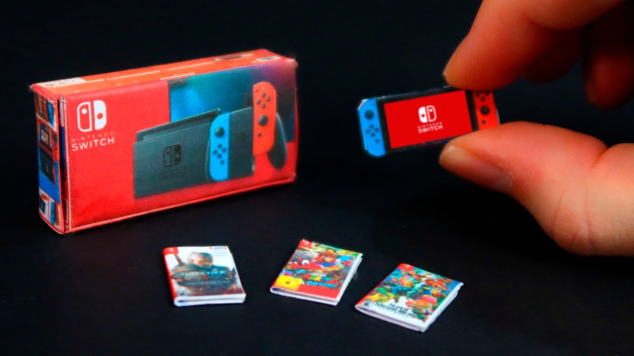 me hice una NINTENDO SWITCH pero en MINIATURA 😅 (con 3 juegos y su caja)