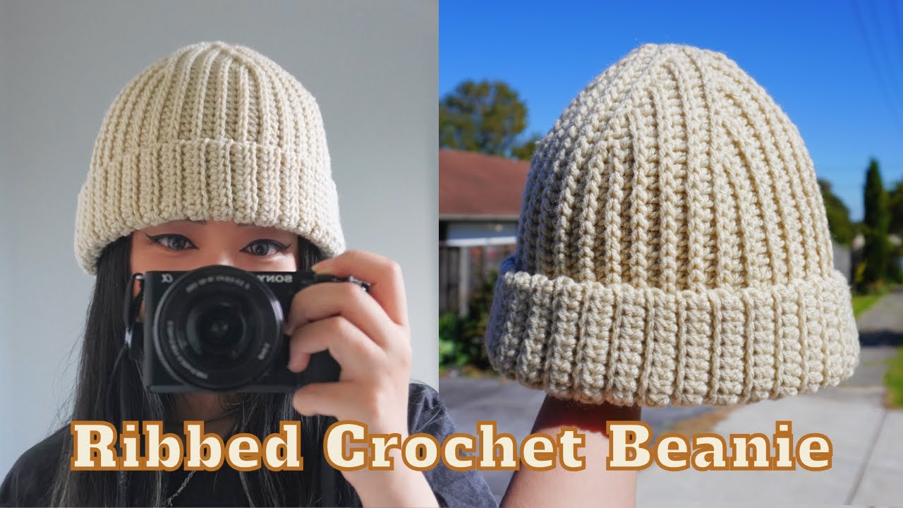 How to Crochet Fitted Ribbed Beanie | Beginner Tutorial